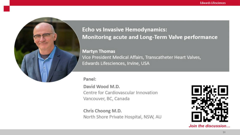 Echo vs Invasive Hemodynamics - Monitoring Acute & Long-Term Valve Performance